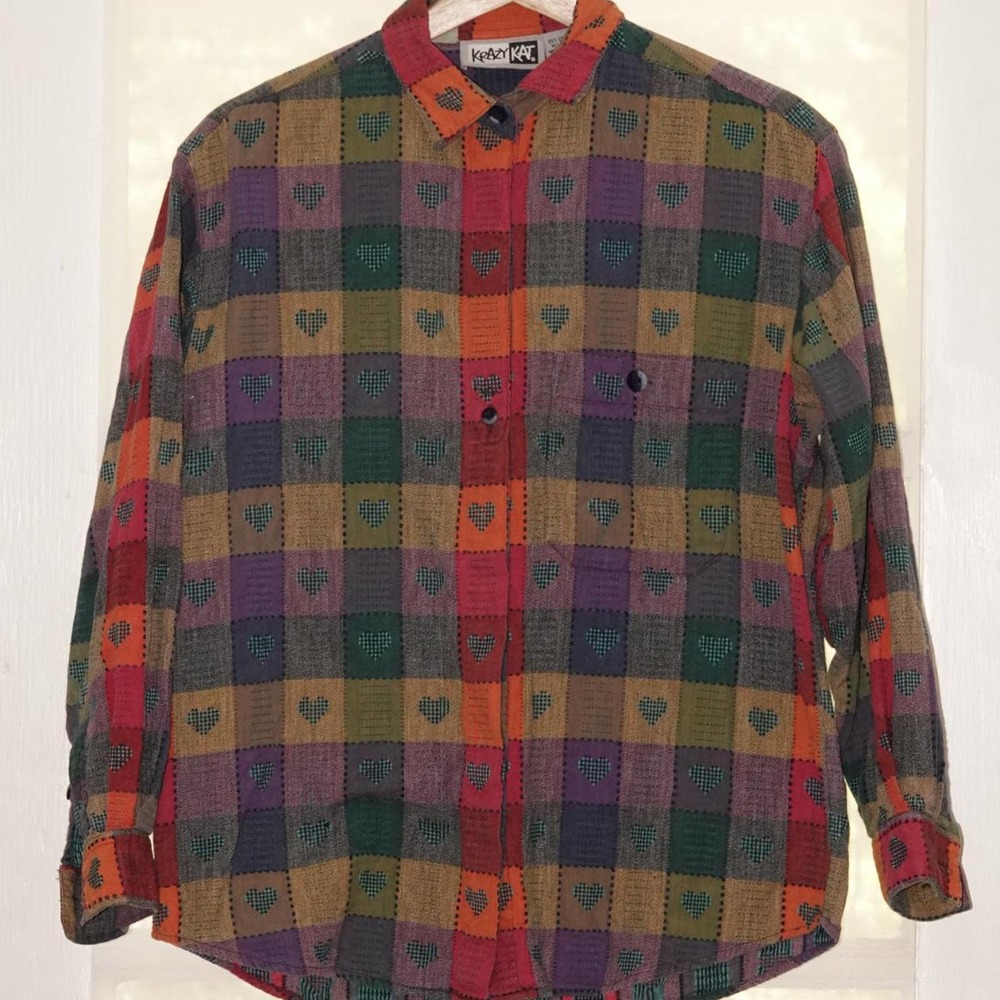 Vintage krazykat dream hearts plaid